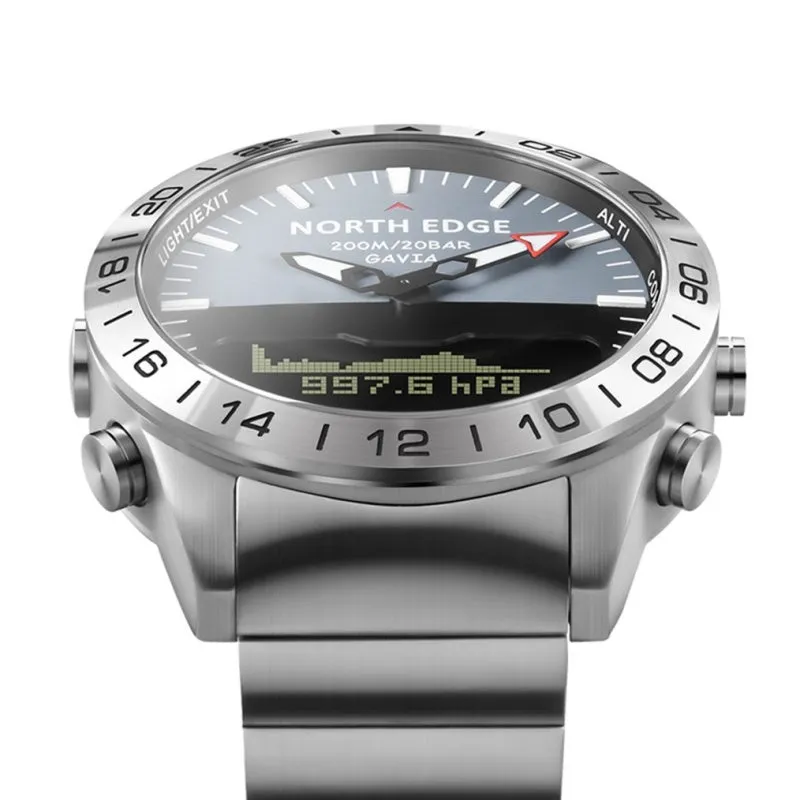 North Edge GAVIA 2 Men's Diving Sport Electronic Watch - Waterproof 200m, Altimeter, Compass