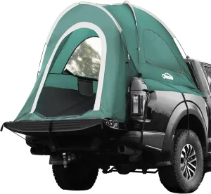 Oasser Pickup Truck Tent,Truck Bed Tent for Camping with Rainfly Waterproof PU2000mm 210D 5.5'-6' Double Layer for 2 Person Rain Cover Included Bag Storage Pocket Spare Fiberglass Pole Green