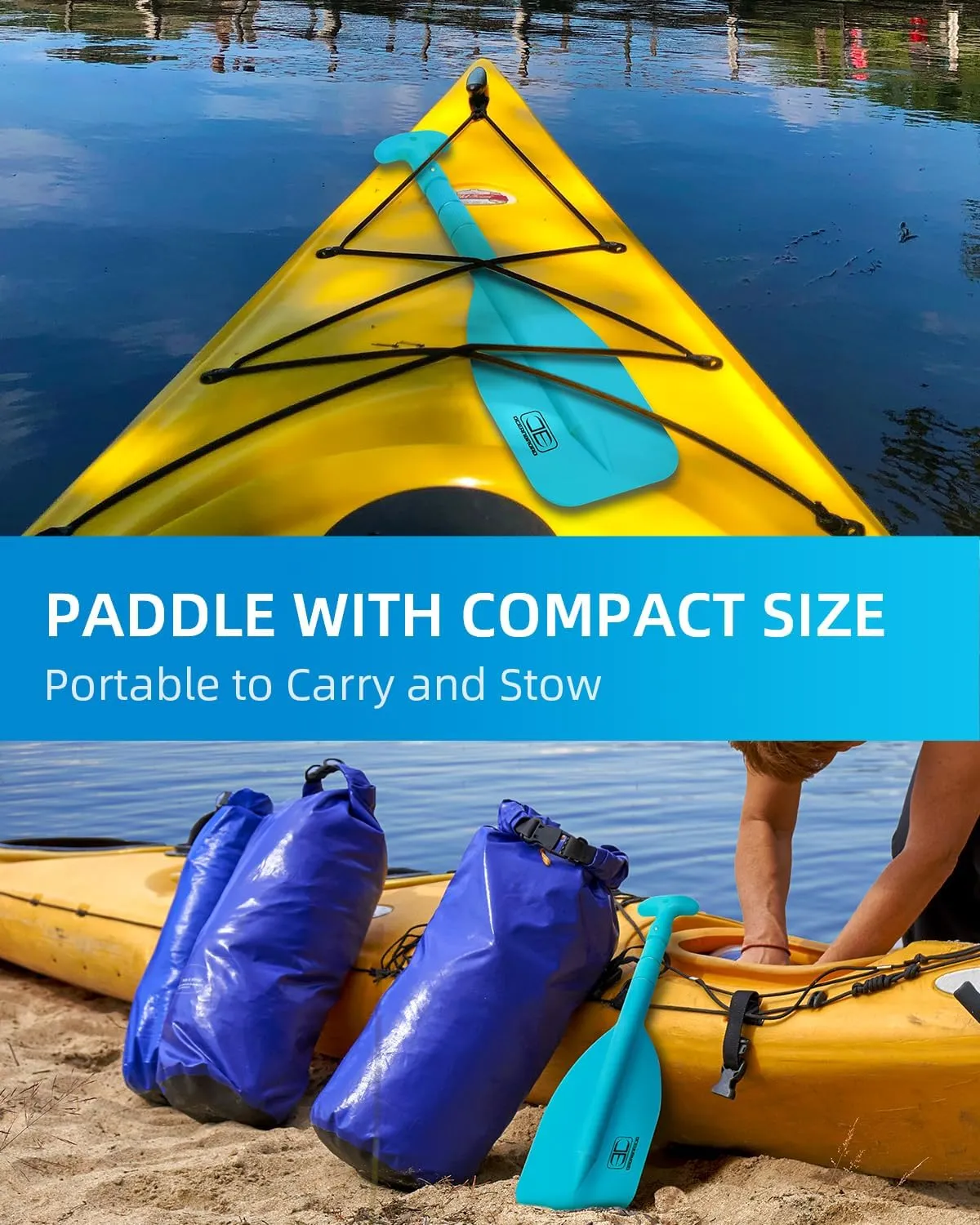 OCEANBROAD Telescoping Emergency Paddle 21''-42''/26''-54'' Aluminium Shaft for Kayaing Boating Canoeing River Tubing