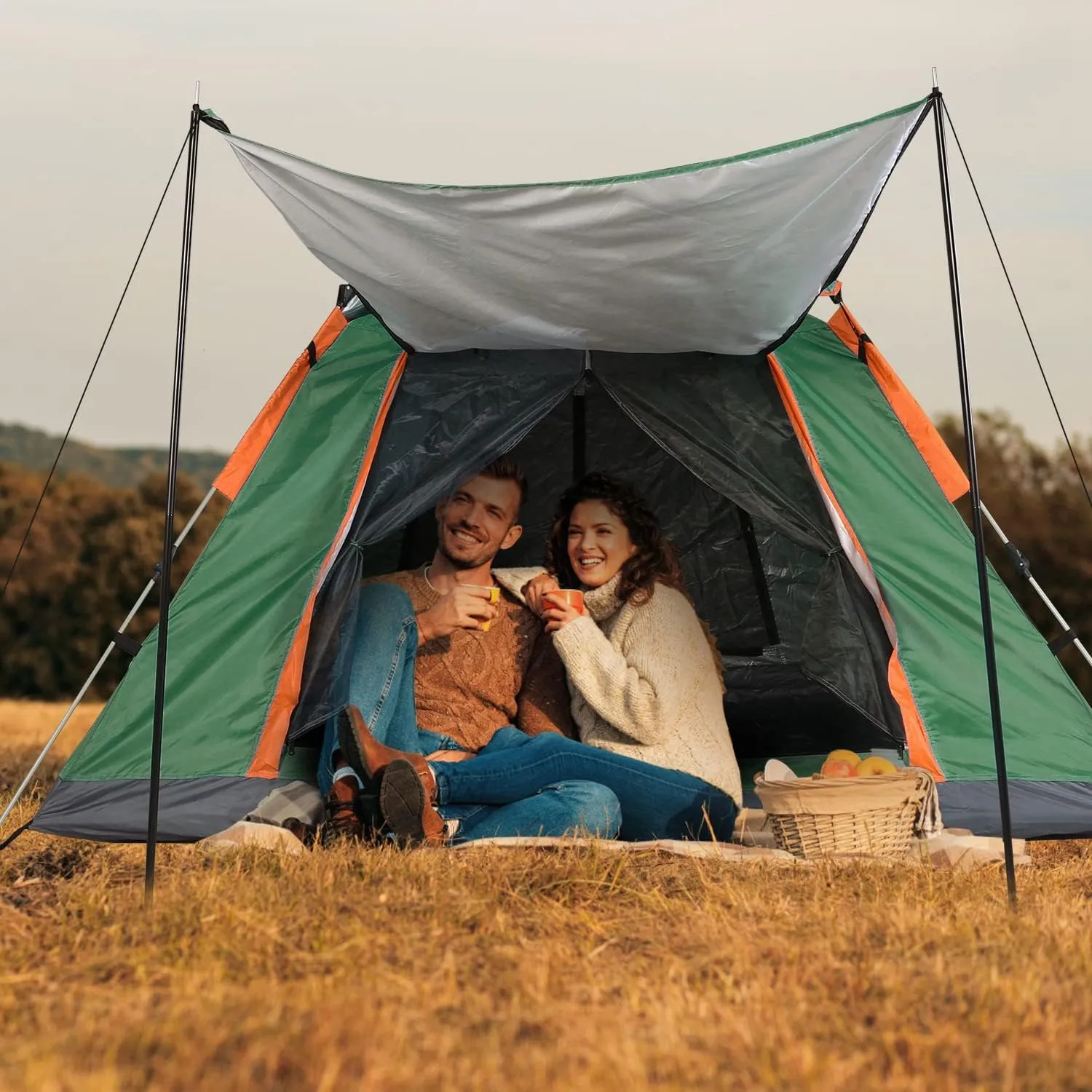 Ochine Instant Pop Up Tent Family Camping Tent for 4-5 Person, Pop Up Camping Tent Portable Tent Automatic Tent Waterproof Windproof Tent for Camping Hiking Traveling Beach