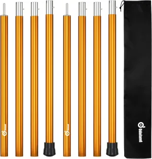 Odoland Adjustable Tarp Poles, Telescoping Aluminum Tent Poles Set of 2, Collapsible Lightweight Poles for Camping, Backpacking and Awnings