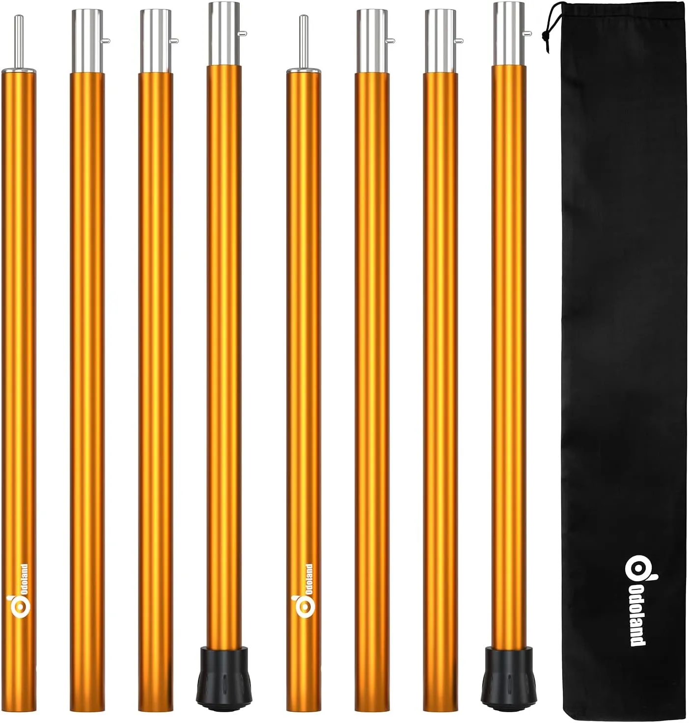 Odoland Adjustable Tarp Poles, Telescoping Aluminum Tent Poles Set of 2, Collapsible Lightweight Poles for Camping, Backpacking and Awnings