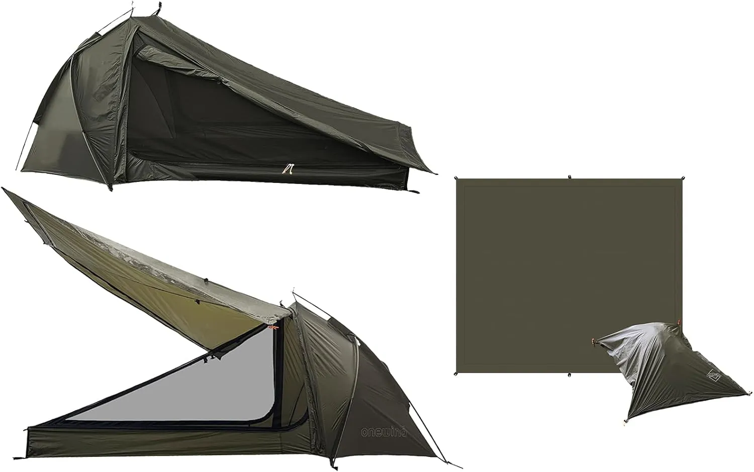 Onewind Ultralight One Person Tent, Waterproof Backpacking Tent and Ultralight Tent Footprint, Ground Backpack Rain Cover,