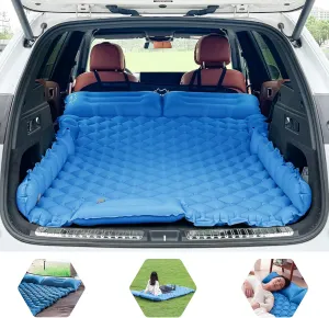 ONTYZZ Double Ultralight Inflatable Sleeping Pad SUV Car Mattress 2 Person Camping Sleeping Pad Built-in Foot Pump for Camping Car, Blue