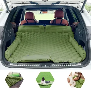 ONTYZZ Double Ultralight Inflatable Sleeping Pad SUV Car Mattress 2 Person Camping Sleeping Pad Built-in Foot Pump for Camping Car, Green
