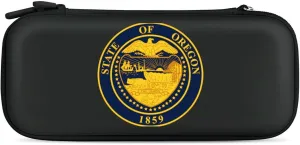 Oregons State Seal Compatible with Switch Carrying Case Hard Travel Game Bag Pouch with 15 Games Accessories