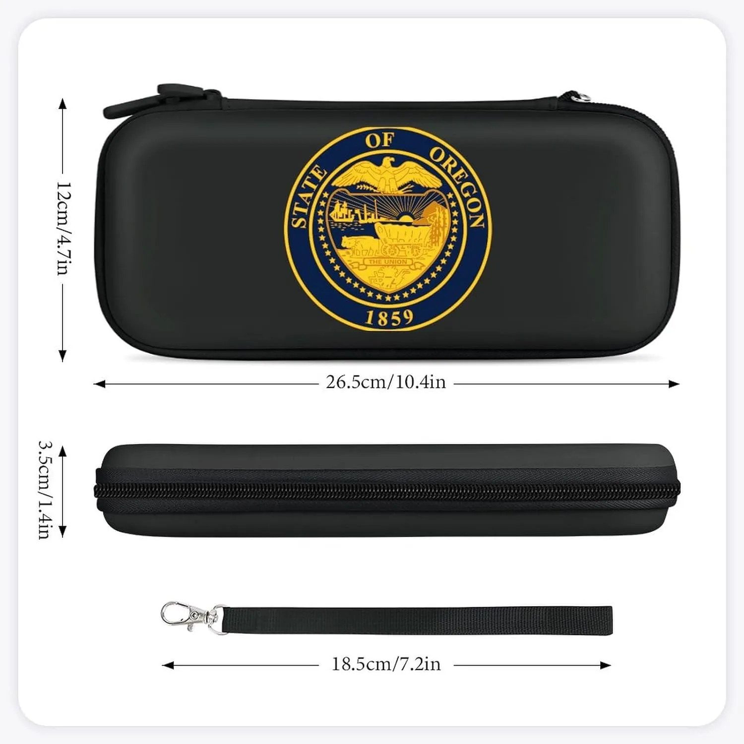 Oregons State Seal Compatible with Switch Carrying Case Hard Travel Game Bag Pouch with 15 Games Accessories