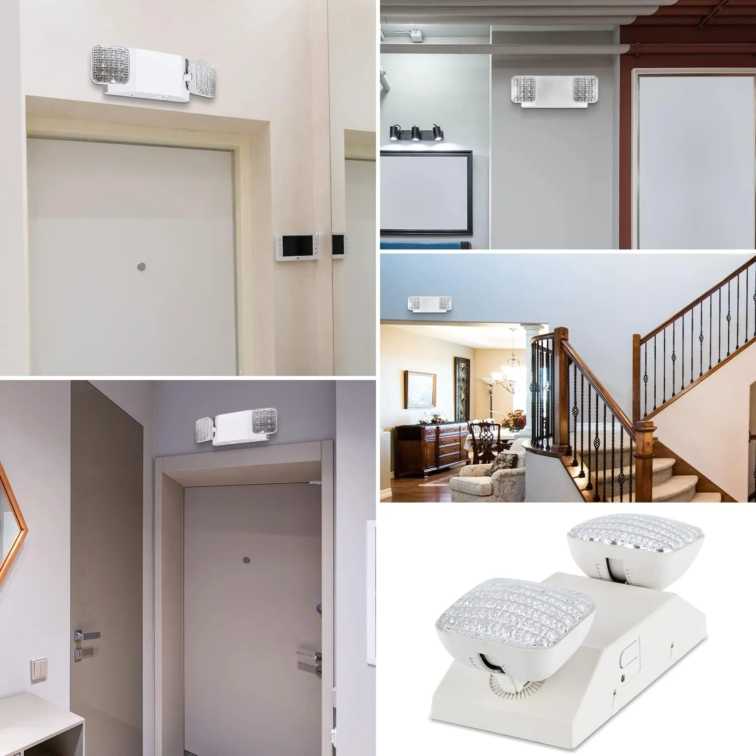 OSTEK LED Emergency Exit Lighting Fixtures with 90 Minutes Long Backup Batteries, US Standard Adjustable Integrated LED Emergency Light for Commercial Hallways, Stairways, Fire Resistant