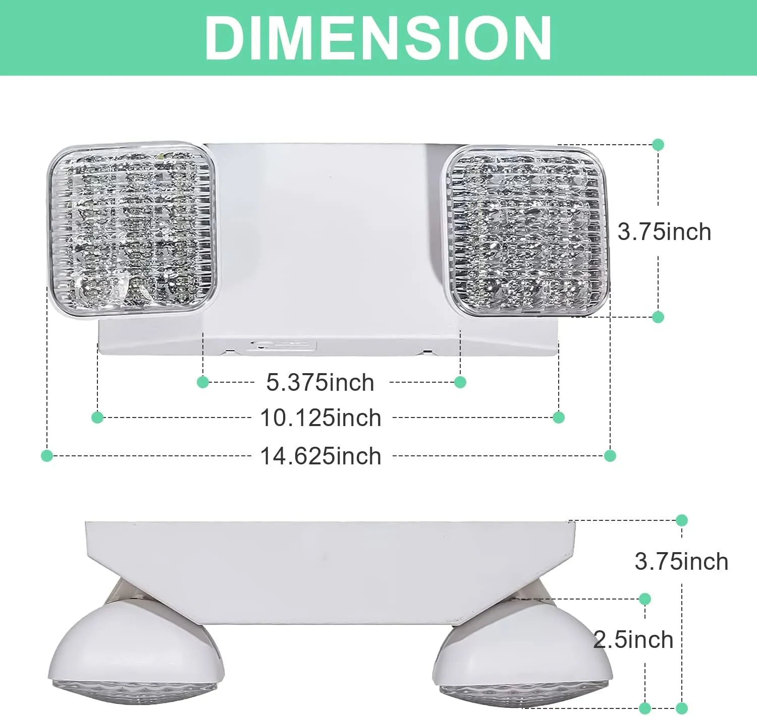 OSTEK LED Emergency Exit Lighting Fixtures with 90 Minutes Long Backup Batteries， US Standard Adjustable Integrated LED Emergency Light，ABS Fire Resistance (1 Pack)