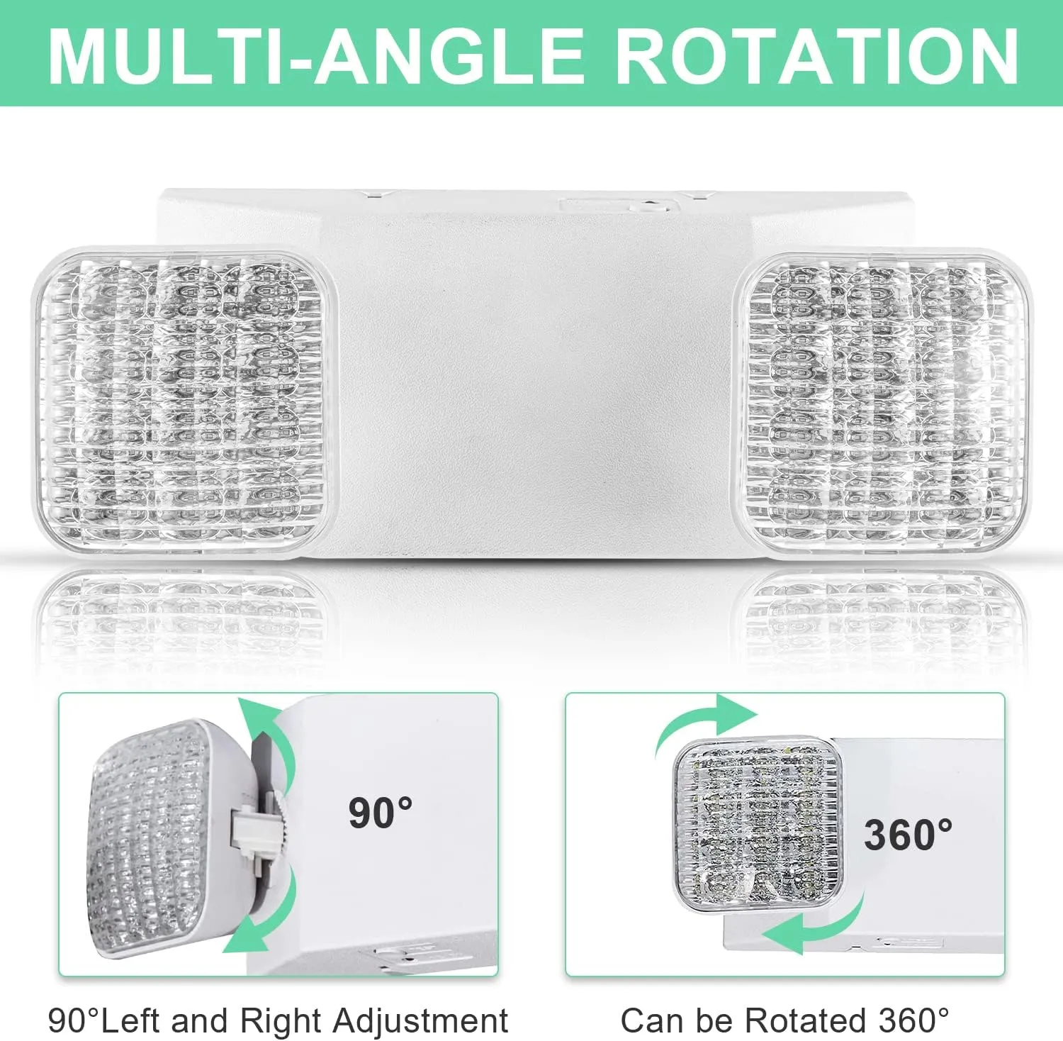OSTEK LED Emergency Exit Lighting Fixtures with 90 Minutes Long Backup Batteries， US Standard Adjustable Integrated LED Emergency Light，ABS Fire Resistance (1 Pack)