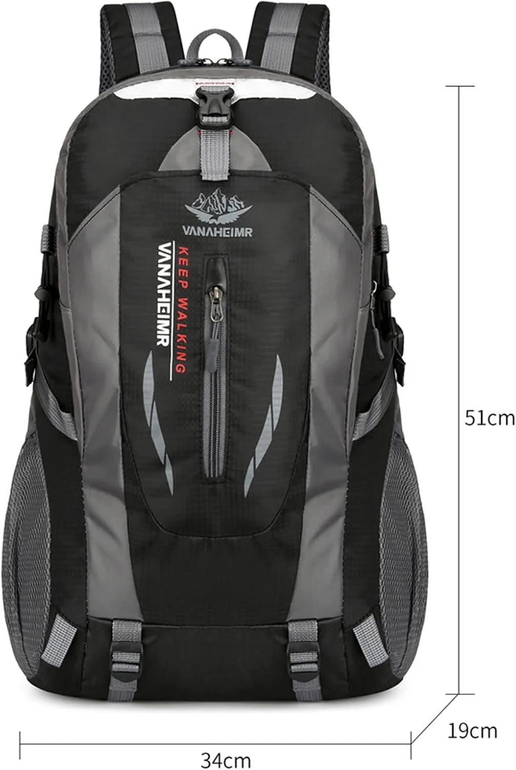 Outdoor backpack, camping mountaineering bag, hiking waterproof, backpack, men's leisure travel sports backpack (Color : Rose Red)