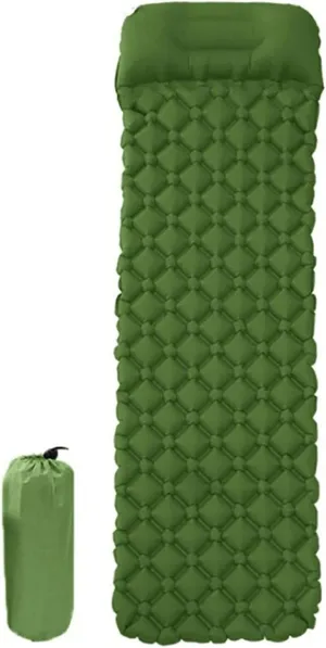 Outdoor Camping Sleeping Pad Inflatable Air Mattresses Outdoor Mat Furniture Bed Ultralight Cushion Pillow Hiking Trekking, Camping Sleeping mat (Orange3 190x56x5cm (Green 2 190x56x5cm)