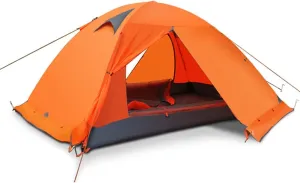 Outdoor Dome Tent, Lightweight & Breathable Double Layer Camping Tent- Waterproof Resistant Easy Setup Tent, for 2 Person, Hiking Ring Trave