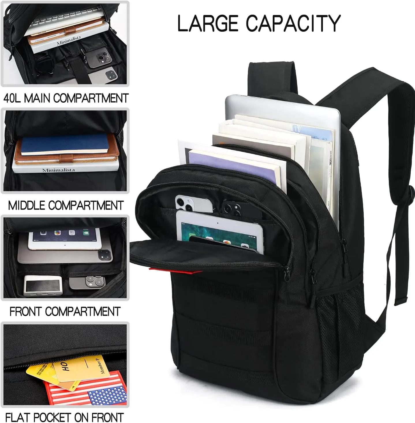 outdoor plus Camo Backpack for Boys,Military Teen Backpack with USB Port, Army Bookbag for School