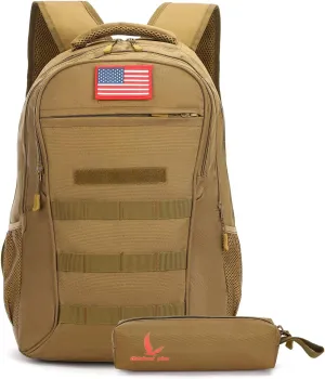 outdoor plus Camo Backpack for Boys,Military Teen Backpack with USB Port, Army Bookbag for School