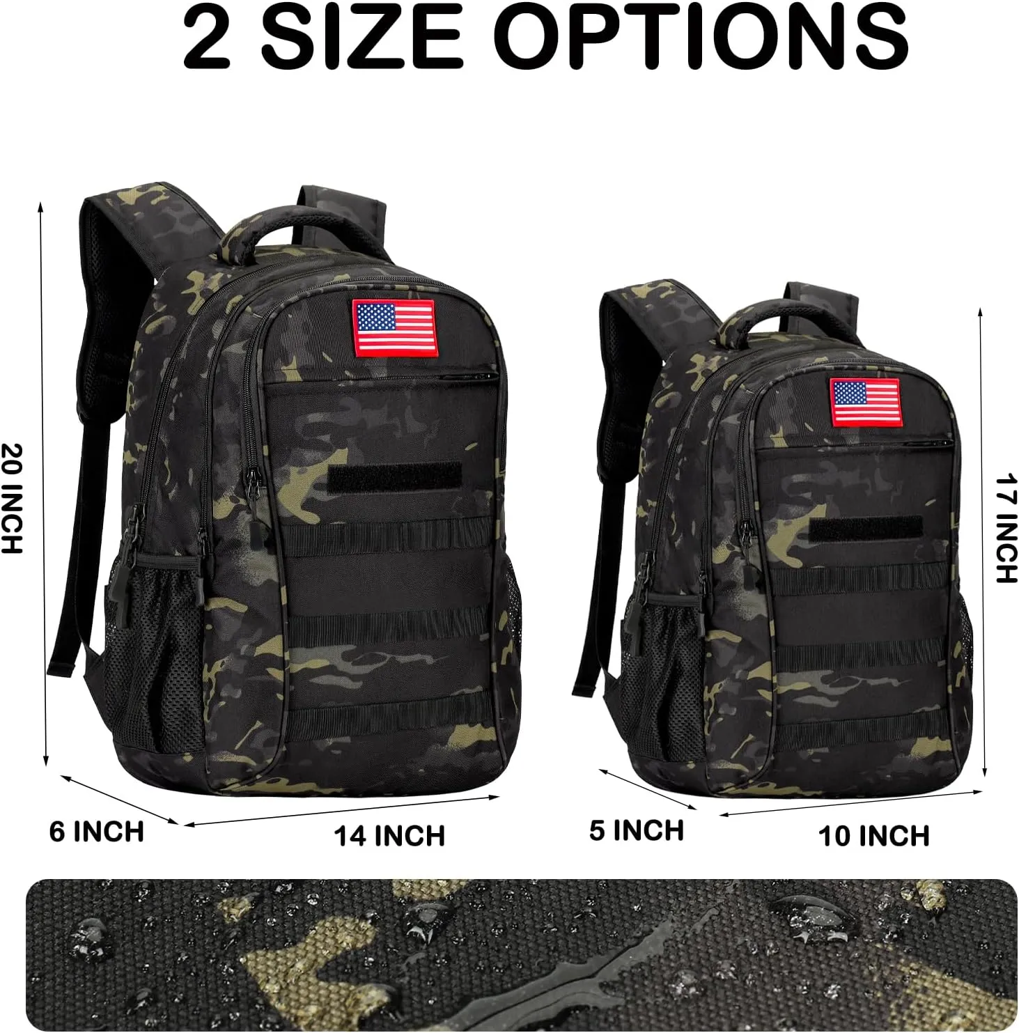 outdoor plus Camo Backpack,Military Boys Backpacks for School,Army Bookbag with USB Charging Port,30l/40L