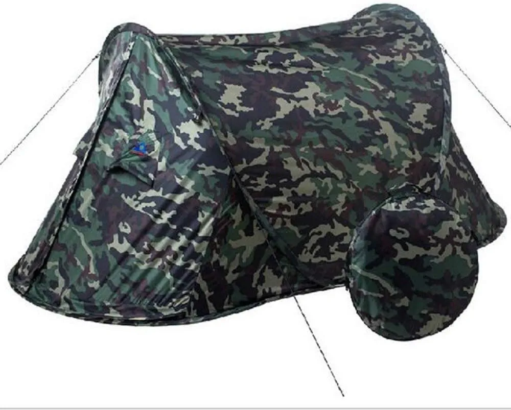 Outdoor Portable Automatic Pop Up Tent Camouflage Hiking Camping Fishing Tent Ultralight Waterproof Tent for 1-2 Person-（camo）