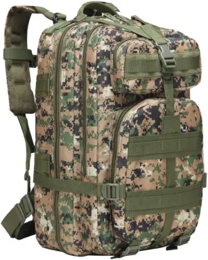 Outdoor Sports Pack Hiking Bag Tactical Rucksack Camo Knapsack Combat Camouflage Molle Upgraded Tactical 40L 3P Backpack - DW