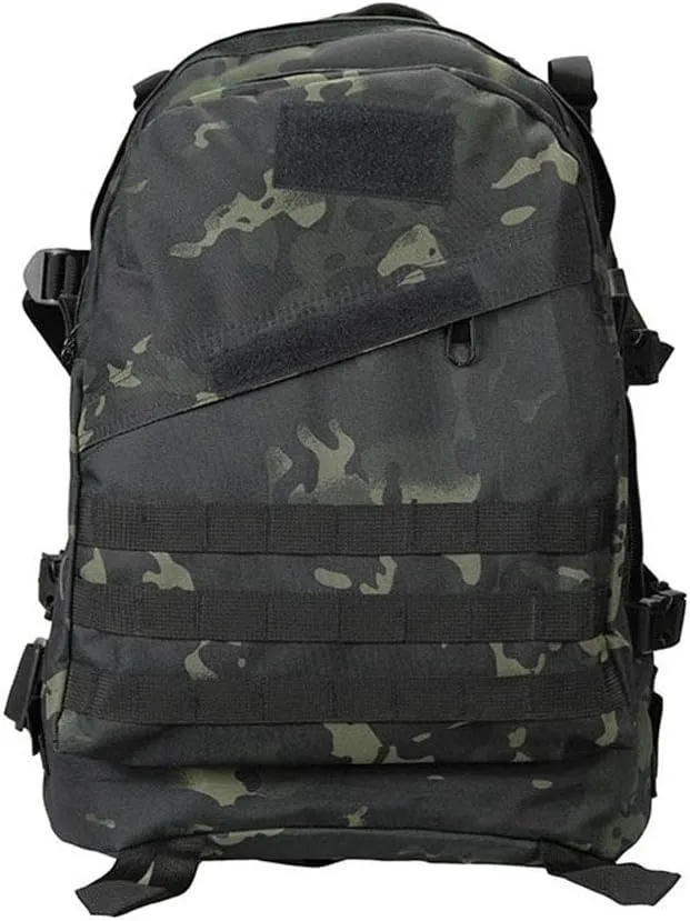 Outdoor Sports Pack Hiking Bag Tactical Rucksack Camo Knapsack Combat Camouflage Tactical 30L Molle 3D Backpack - Black CP