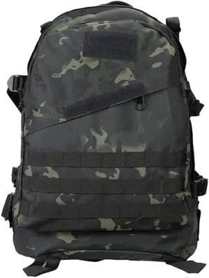 Outdoor Sports Pack Hiking Bag Tactical Rucksack Camo Knapsack Combat Camouflage Tactical 30L Molle 3D Backpack - Black CP