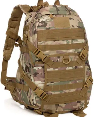 Outdoor Sports Pack Hiking Bag Tactical Rucksack Camo Knapsack Combat Camouflage Tactical Molle 40L Backpack - CP