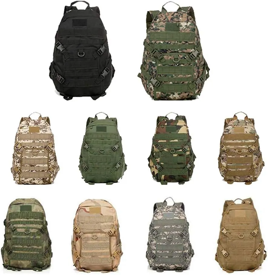 Outdoor Sports Pack Hiking Bag Tactical Rucksack Camo Knapsack Combat Camouflage Tactical Molle 40L Backpack - CP
