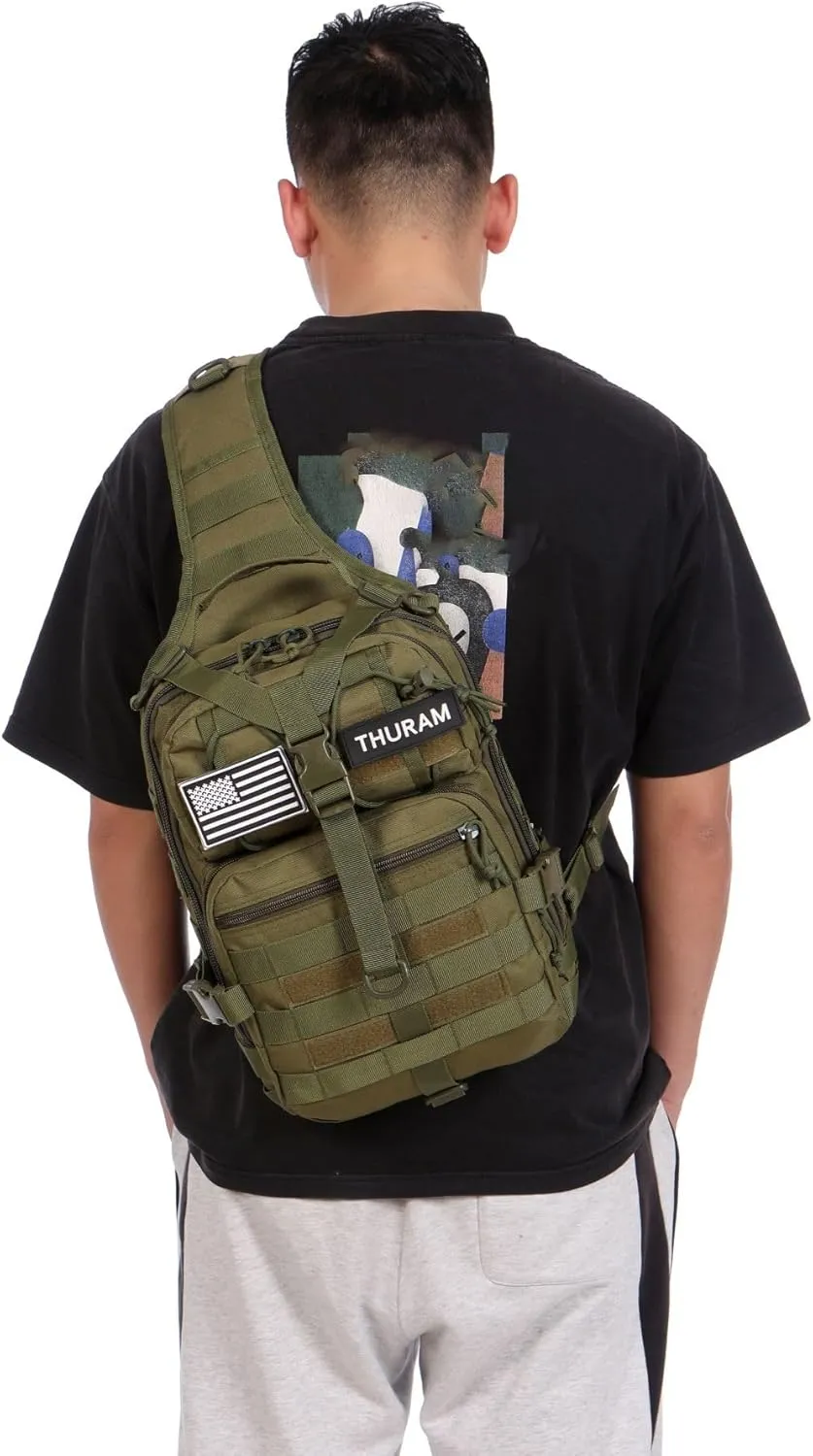 Outdoor Tactical Bag Fishing Military Sport Bag Pack Sling Shoulder Backpack for Every Day Carry (Green)