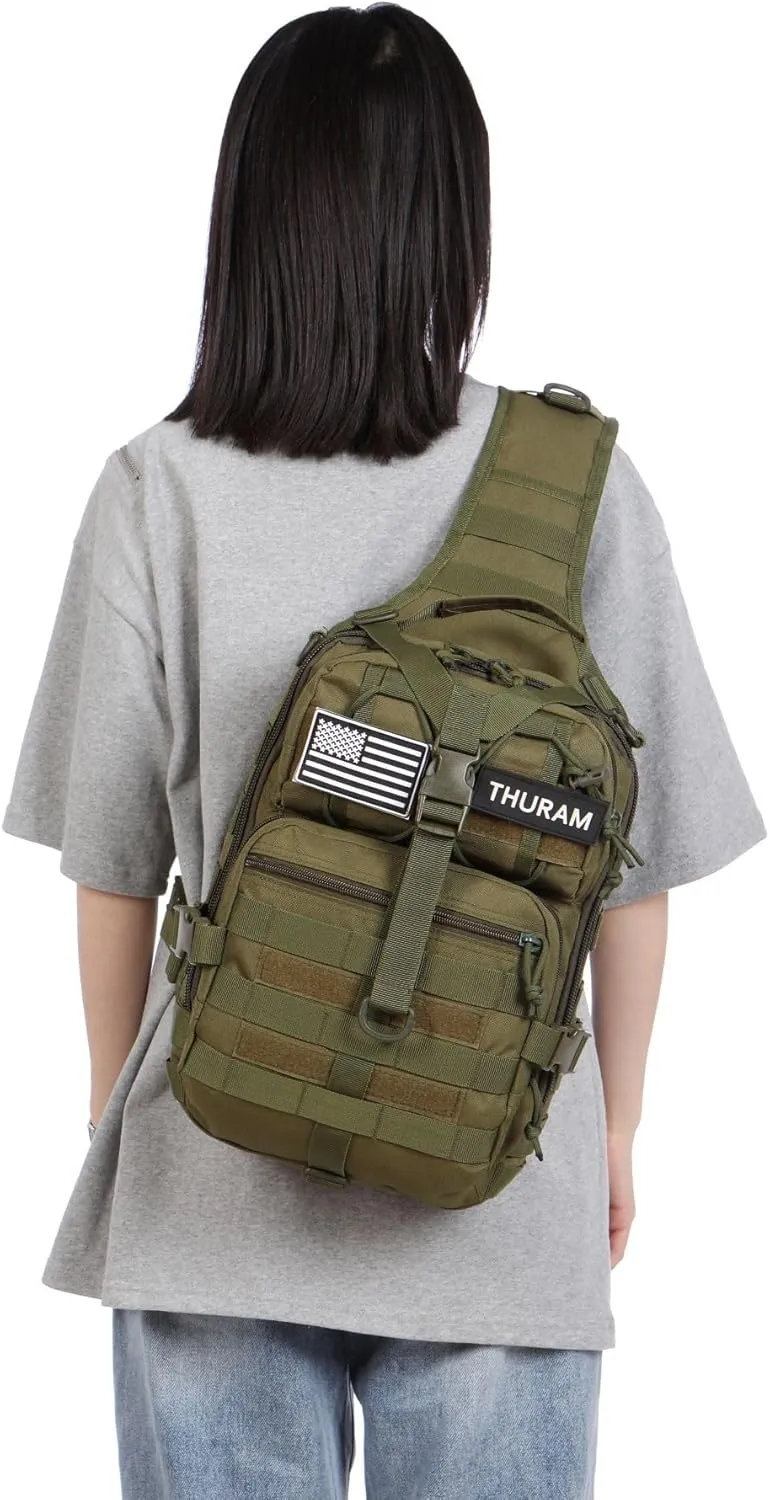 Outdoor Tactical Bag Fishing Military Sport Bag Pack Sling Shoulder Backpack for Every Day Carry (Green)