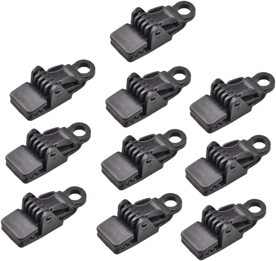 Outdoor Tarp Clip Plastic Tent Clamp Lock Grip 10 Pcs Set for Tent Tarp Awning
