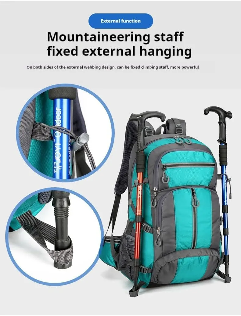 Outdoor travel backpack, hiking, long journey, camping large-capacity mountaineering bag, fitness, basketball sports backpack (green)