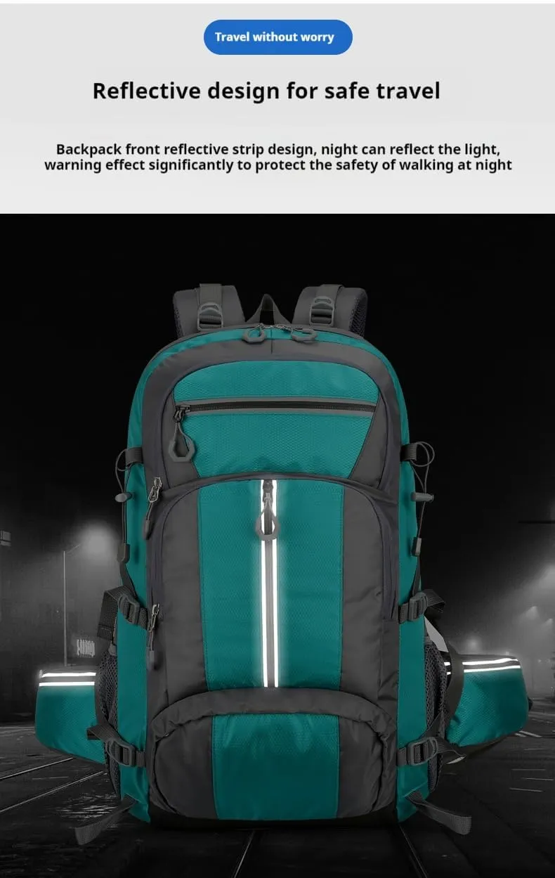 Outdoor travel backpack, hiking, long journey, camping large-capacity mountaineering bag, fitness, basketball sports backpack (green)