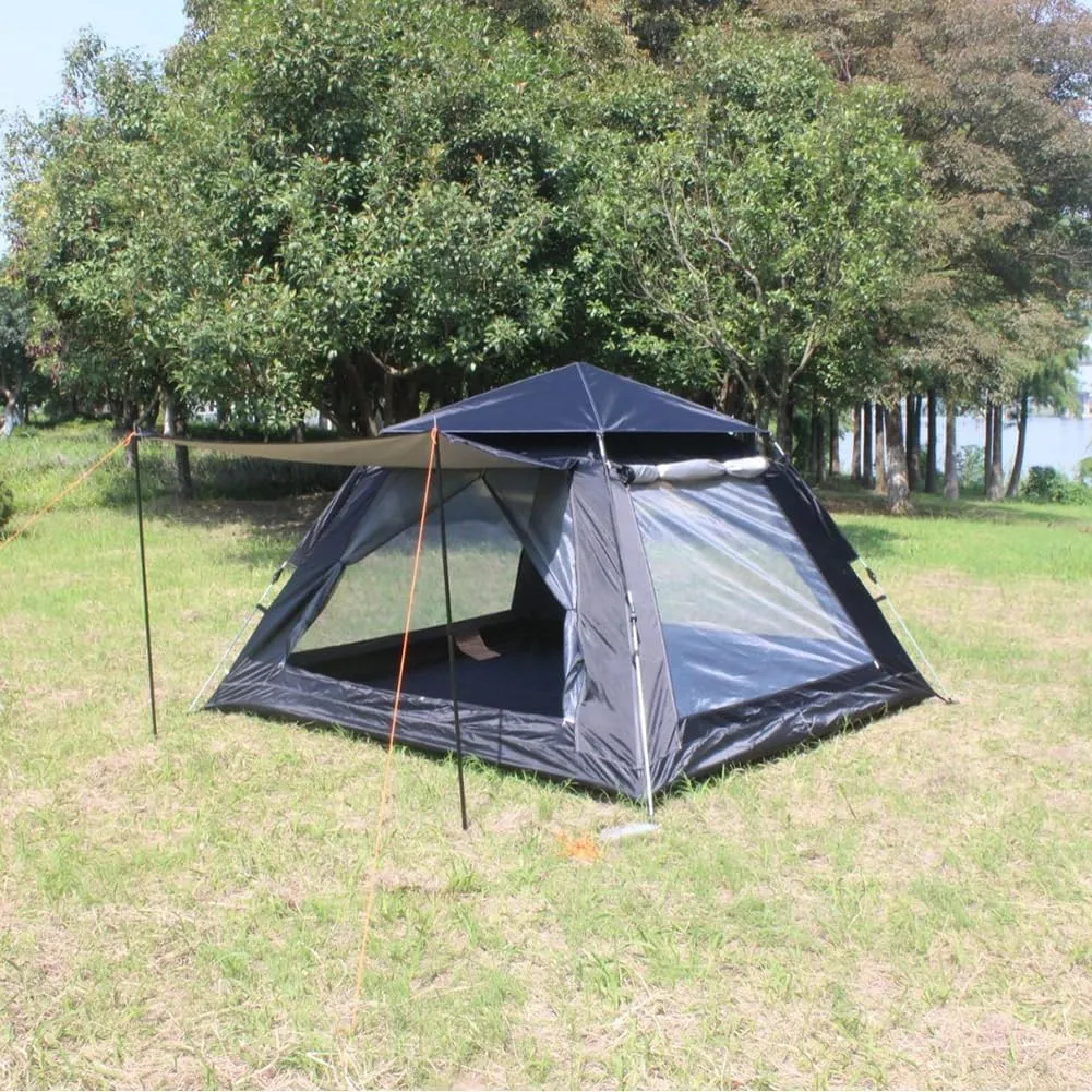 Outdoor Waterproof Camping Tent Instant Pop Up Family Tent, Automatic Portable Beach Dome with Porch Suitable Picnic Backpacking