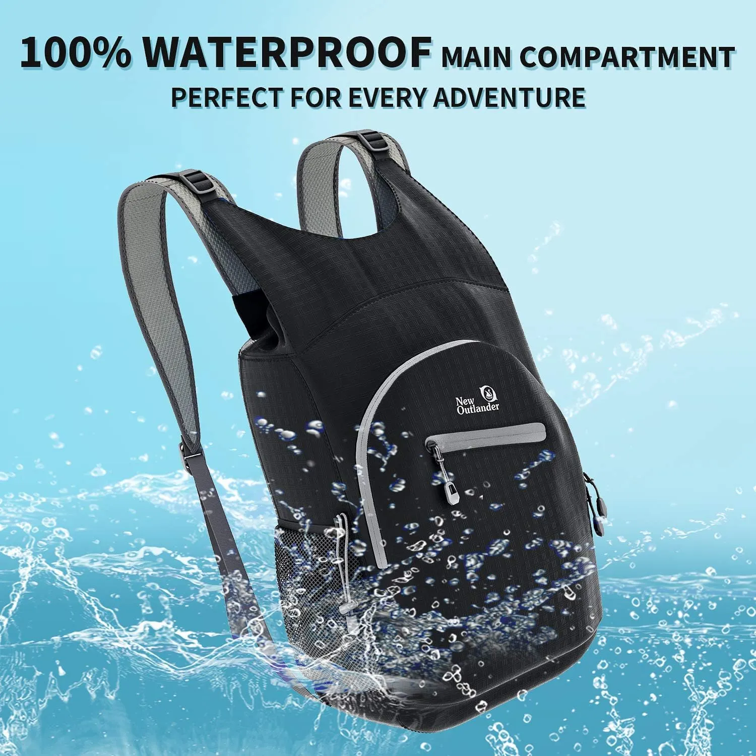 Outlander 100% Waterproof Hiking Backpack Lightweight Packable Travel Daypack
