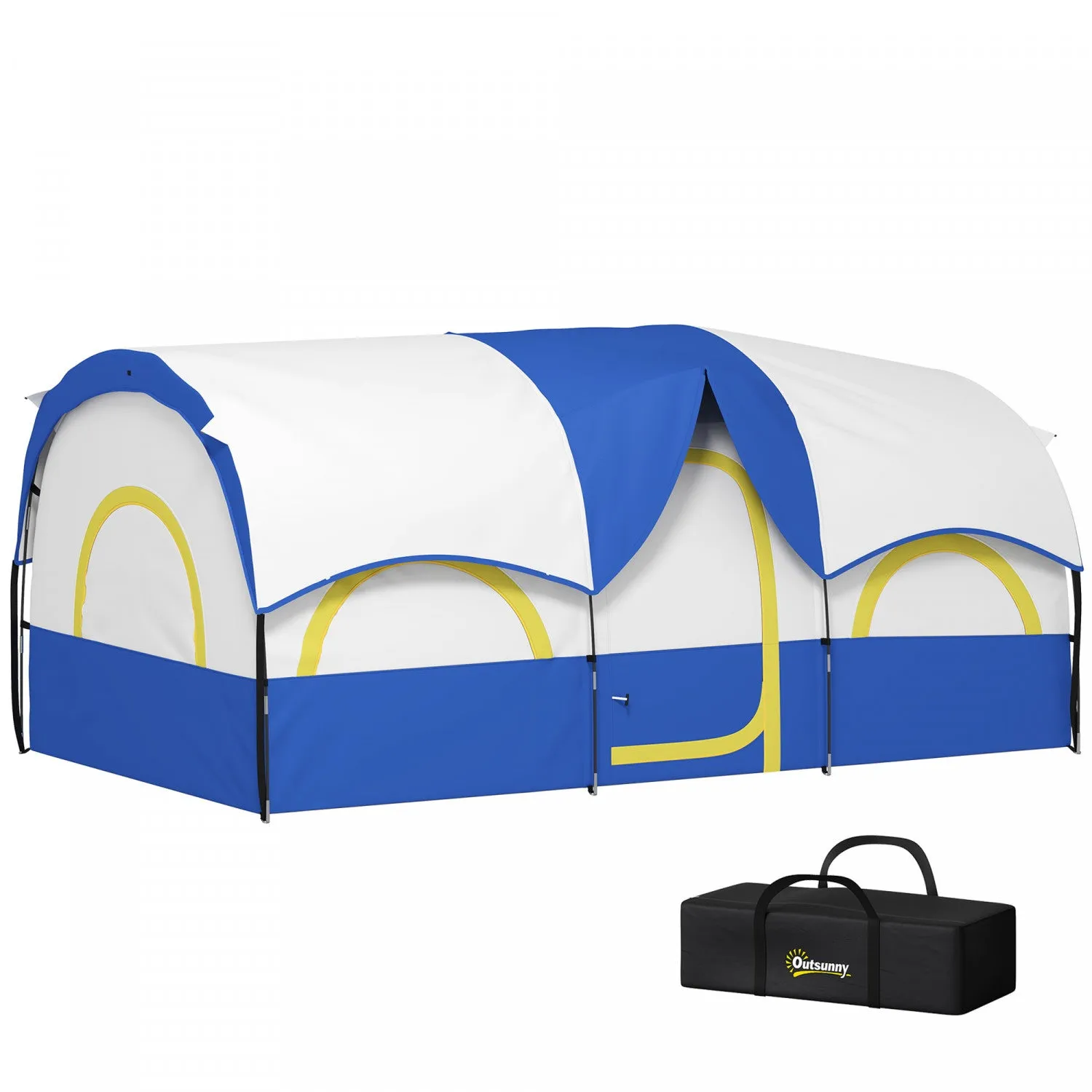 Outsunny 4-6 Person Camping Tent, 3000mm Waterproof And Upf30 , Blue