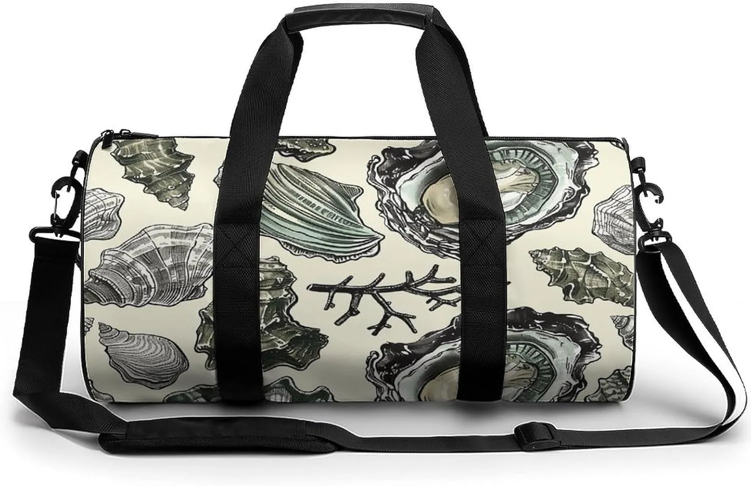 Oysters And Shells Gym Bag Small Travel Duffle Bag with Compartment Carry On Weekender Bag for Women Men