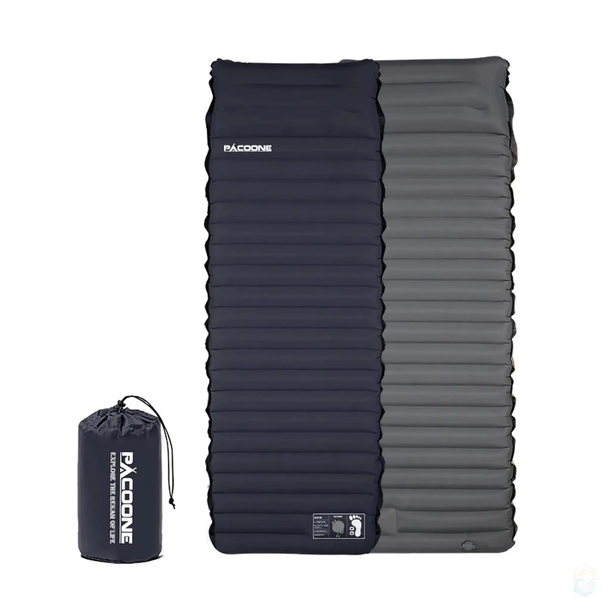 PACOONE 4" Thick Camping Air Mattress with Built-in Pump and Pillow