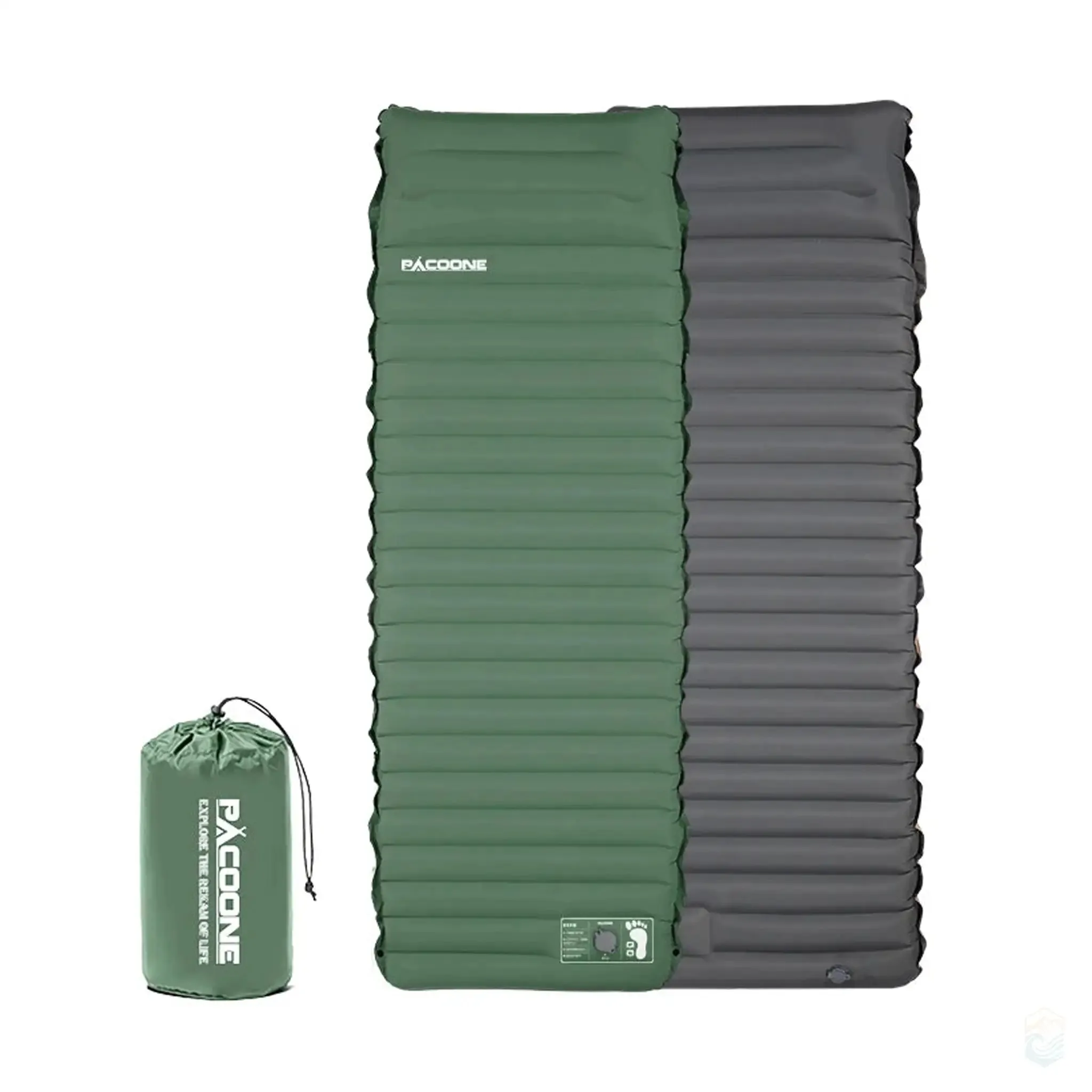 PACOONE 4" Thick Camping Air Mattress with Built-in Pump and Pillow