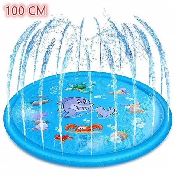 Pad Pool 170cm Summer Toys Games Inflatable Play Spray Cushion Mat Beautiful Outdoor Play Swiming Lawn Water Minimalist Kids Sprinkler Tub Water
