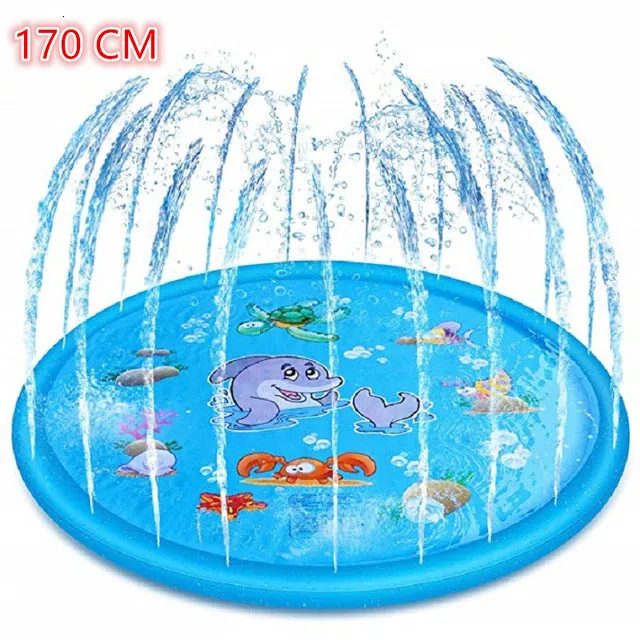 Pad Pool 170cm Summer Toys Games Inflatable Play Spray Cushion Mat Beautiful Outdoor Play Swiming Lawn Water Minimalist Kids Sprinkler Tub Water