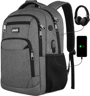 Paude Travel Backpack for Men and Women,17.3 inch School Backpack for Teens,Laptop Backpack with USB Charging port for Business College Trip
