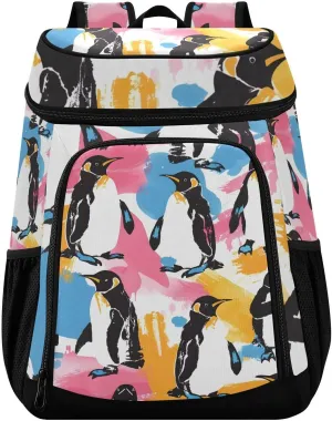 Penguins Seamle Cooler Backpack Cooler Insulated Leak Proof Lunch Backpack 36 Cans Waterproof Soft for Men Women Picnic Hiking Camping Beach