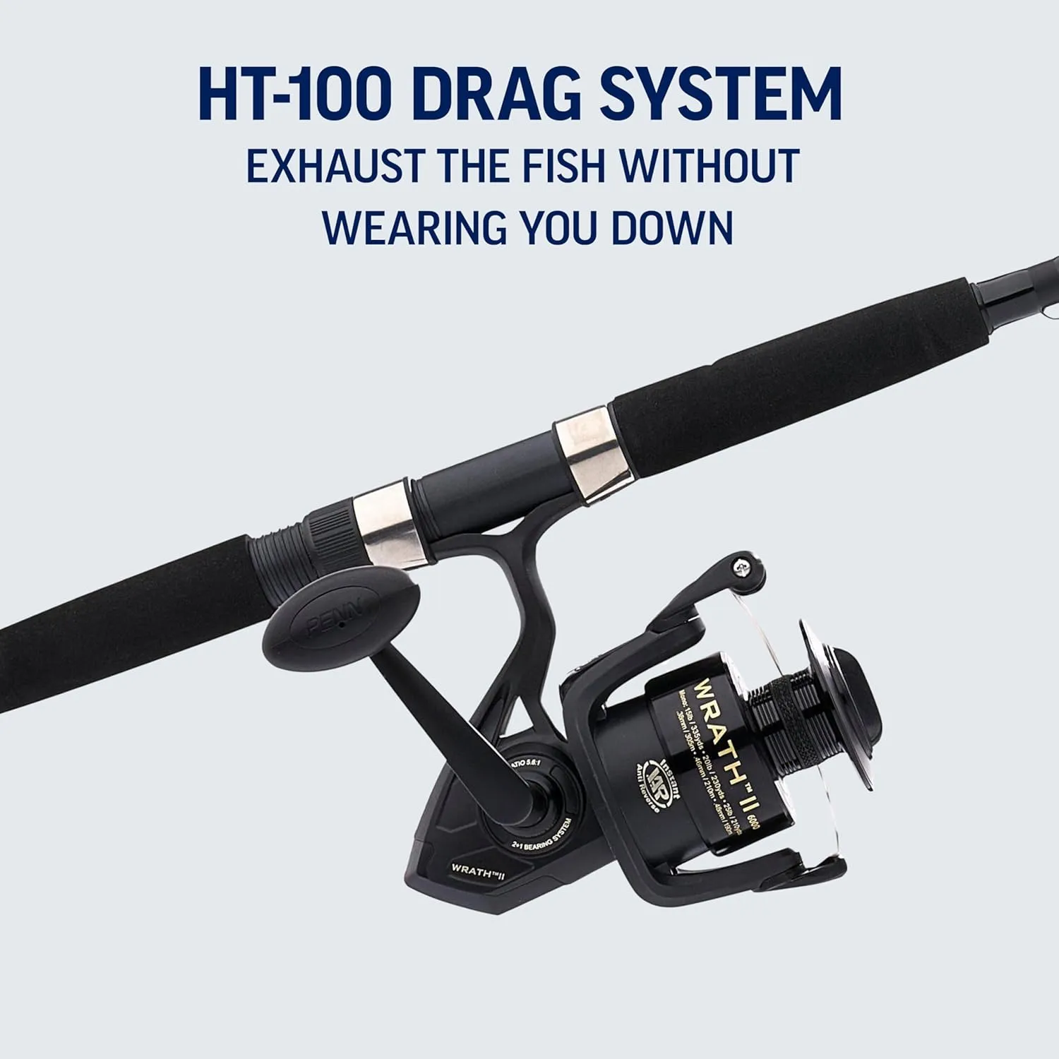PENN Wrath II Spinning Reel and Fishing Rod Combo