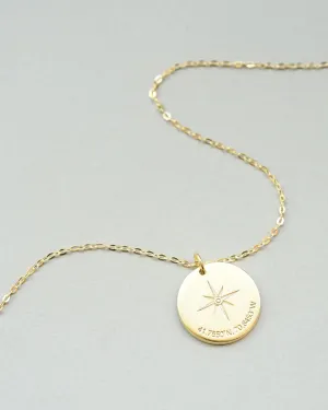Personalized Compass and Coordinate Necklace