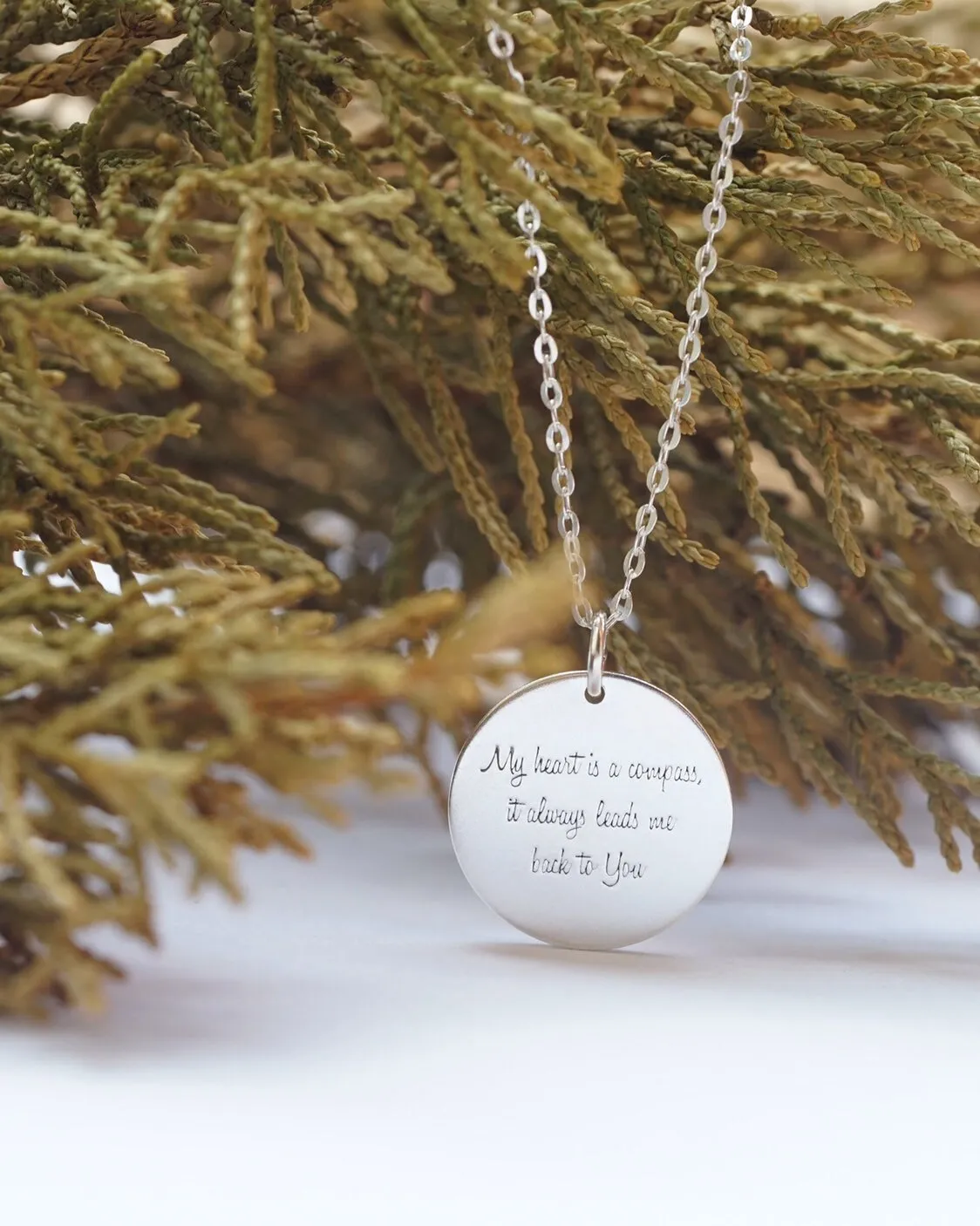 Personalized Compass and Coordinate Necklace