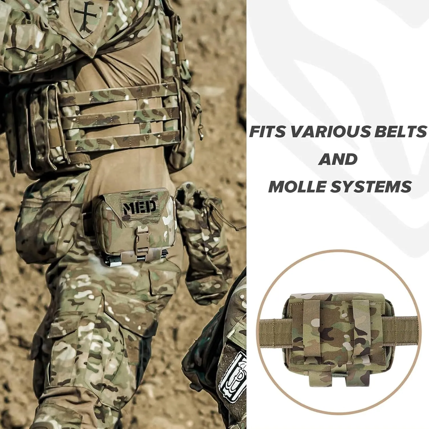 PETAC GEAR Tactical Rip Away Medical Pouch Tear Off First Aid IFAK Pouch Molle & Belt Horizontal Outdoor Emergency Survival Bag …
