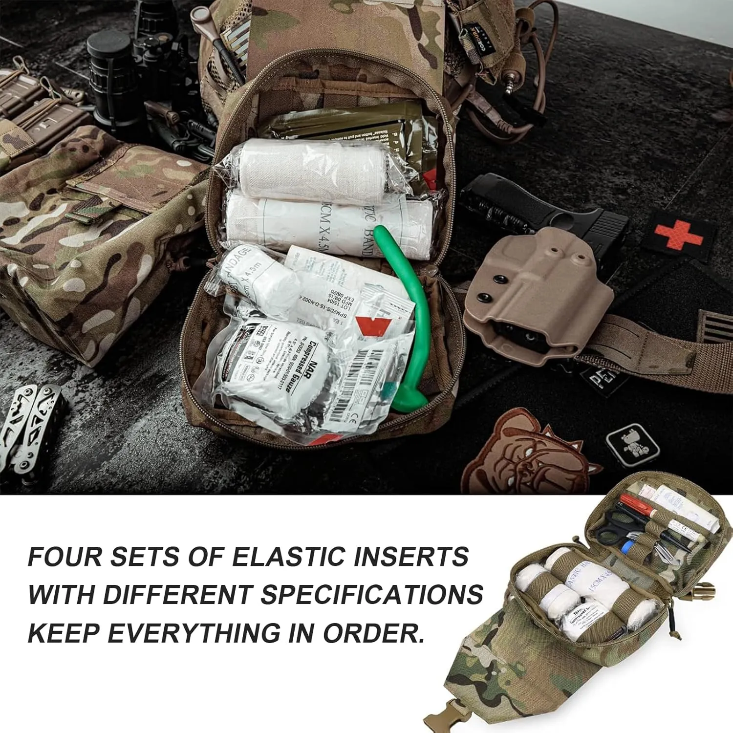 PETAC GEAR Tactical Rip Away Medical Pouch Tear Off First Aid IFAK Pouch Molle & Belt Horizontal Outdoor Emergency Survival Bag …