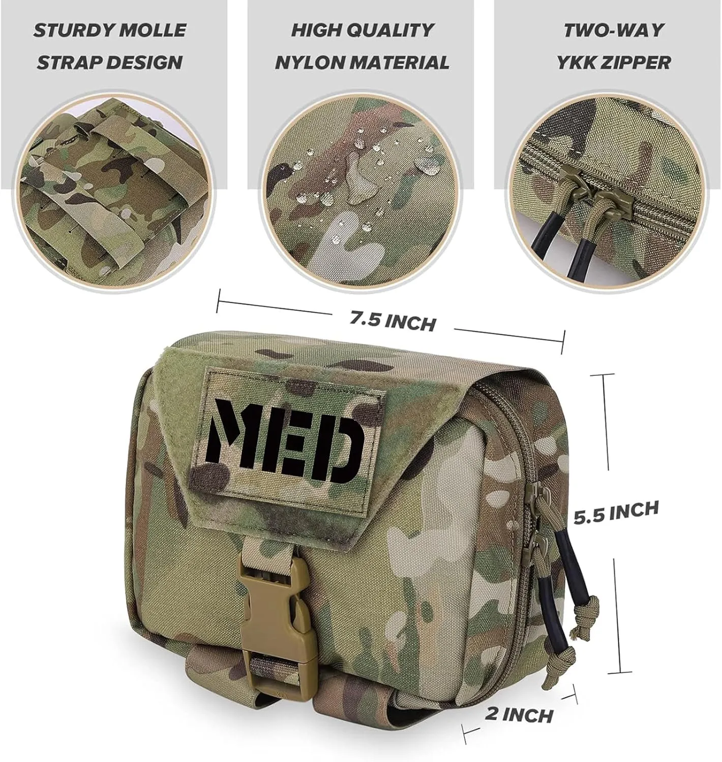 PETAC GEAR Tactical Rip Away Medical Pouch Tear Off First Aid IFAK Pouch Molle & Belt Horizontal Outdoor Emergency Survival Bag …