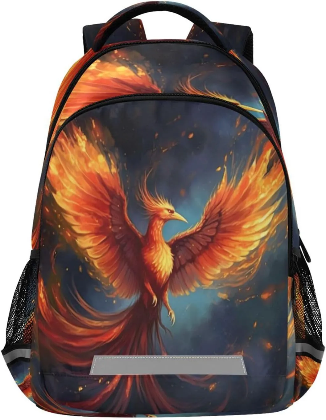 Phoenix Bird Feather Design Waterproof Backpack - Casual Outdoor Sports Daypack with Ergonomic Shoulder Straps#648