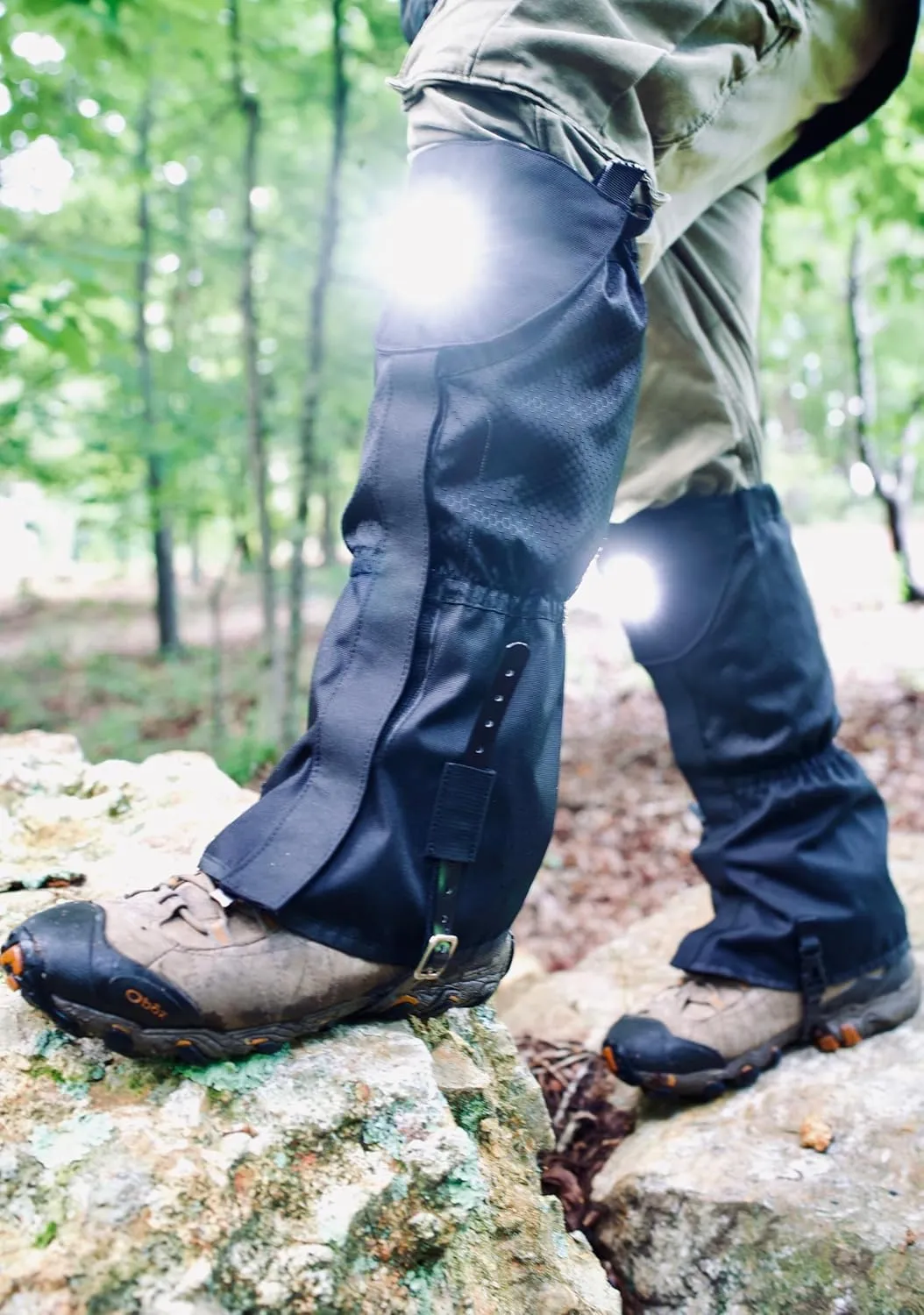 Pike Trail x Nighthawk Pro Gear Trailblazer Leg Gaiter: Illuminated for Nighttime Sand, and Snow - Hunting, Mountain Climbing, or Snowshoeing