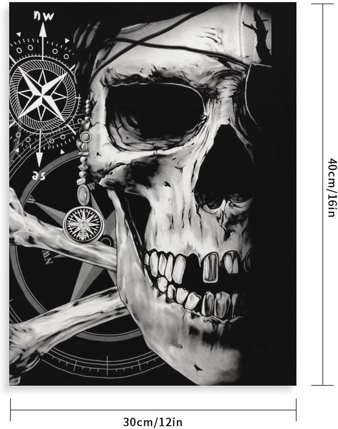 Pirate and Skull Compass Adult Paint by Number Kits Personalized Adults Digital Oil Painting Kits with Frame Creative Gift